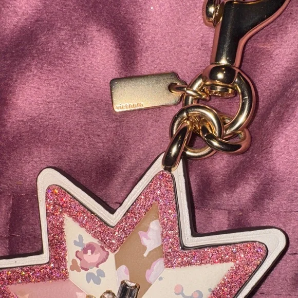 Coach mixed patch work work fob/key chain. F40702. Rare! NWOT. - Picture 13 of 16